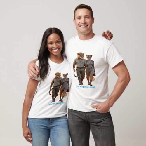 An anthropomorphic lion_ man and a lioness_ woman T_Shirt