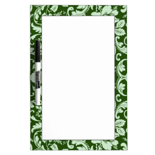 An antique floral damask Dry-Erase board