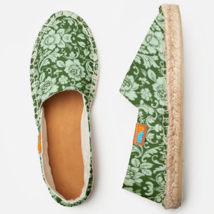 An antique floral damask espadrilles