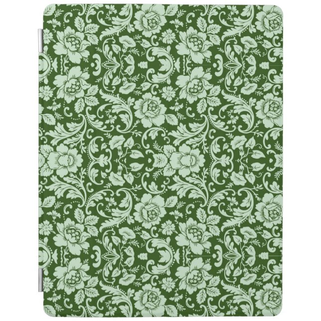An antique floral damask iPad smart cover (Front)