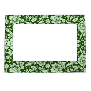 An antique floral damask magnetic picture frame