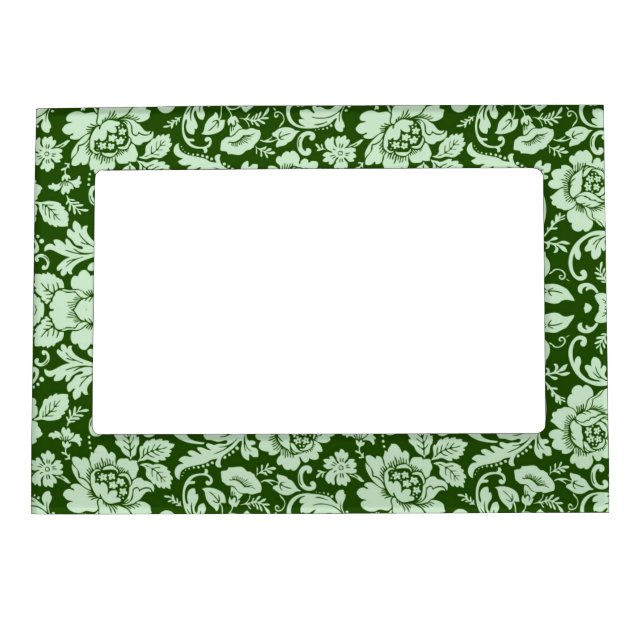 An antique floral damask magnetic picture frame (Front)