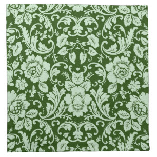 An antique floral damask napkin