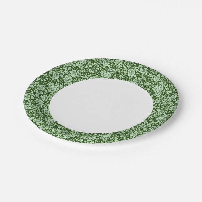An antique floral damask paper plates (Angled)