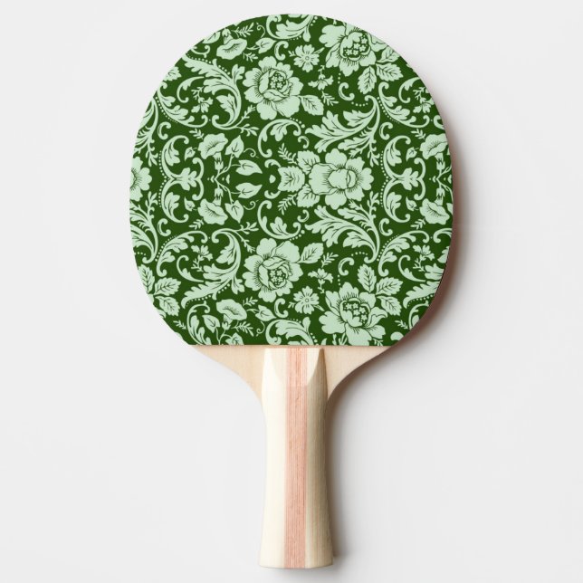 An antique floral damask Ping-Pong paddle (Front)