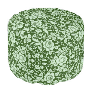 An antique floral damask pouf
