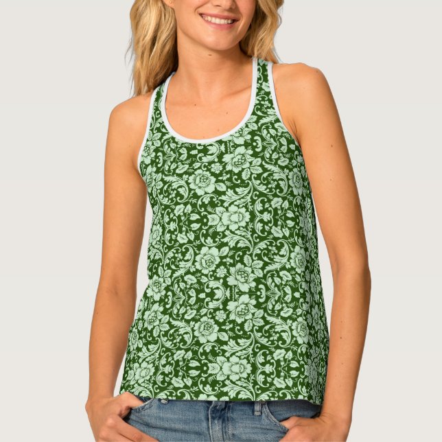 An antique floral damask tank top (Front)
