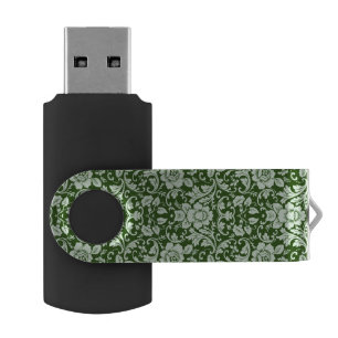 An antique floral damask USB flash drive