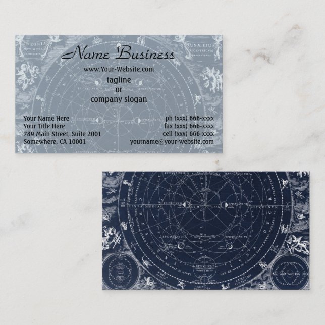 An Antique Illustration of Astrology and Astronomy Business Card (Front/Back)