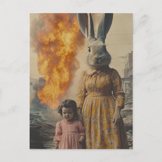 An apocalyptic Easter Bunny Postcard (Front)