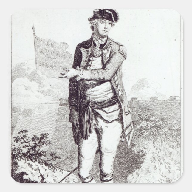 An Appeal to Heaven', a portrait of General Lee Square Sticker (Front)