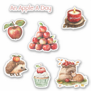 An Apple A Day Fruit Sticker