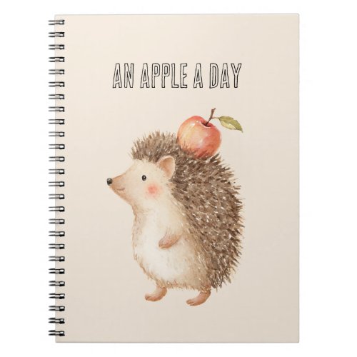 An Apple A Day Hedgehog Notebook