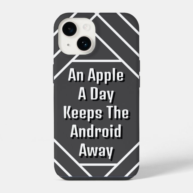 An Apple a Day Keeps the Android Away, Funny iPhone Case (Back)