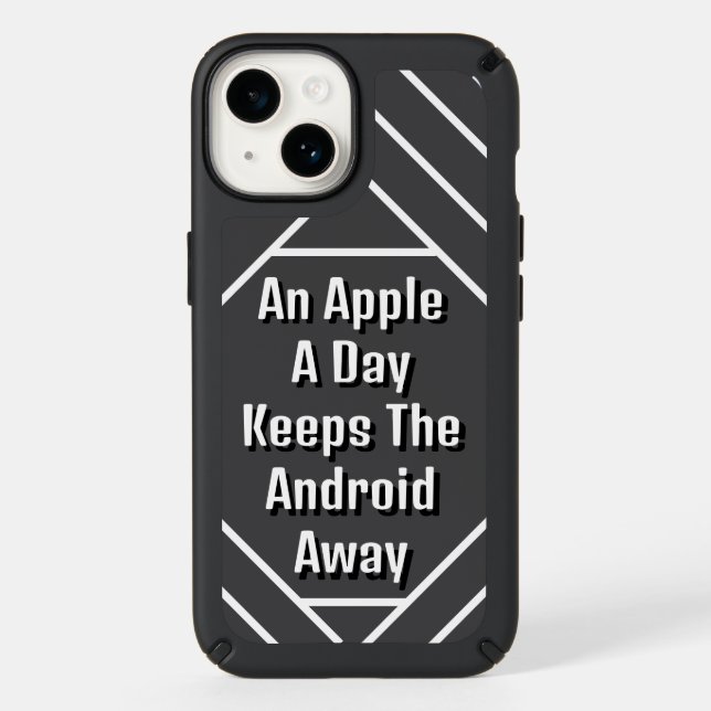 An Apple a Day Keeps the Android Away, Funny Speck iPhone Case (Front)