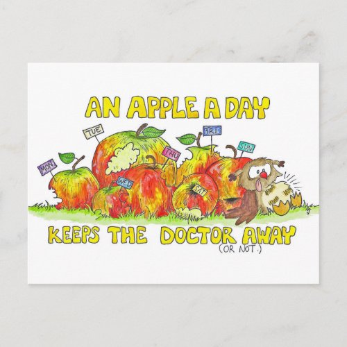 AN APPLE A DAY postcard by Nicole Janes