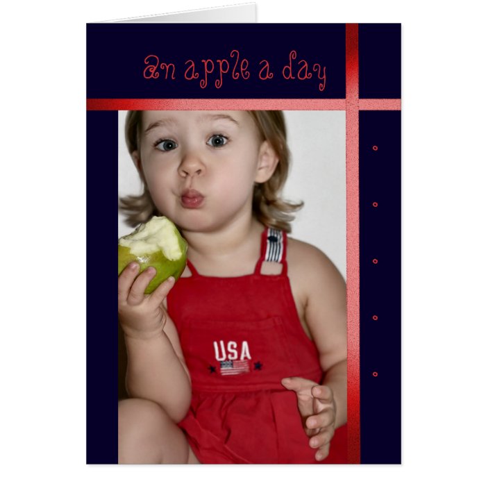 An Apple A Day, Toddler Eating Apple Get Well Card