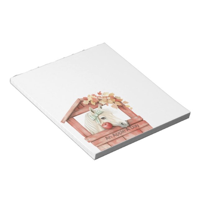 An Apple A Day White Horse Notepad (Angled)