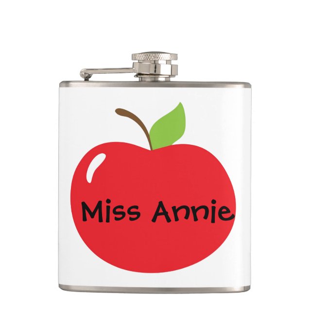 An Apple For Teacher Hip Flask (Front)