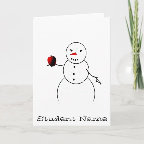 An Apple for the Teacher from Little Snowman Holiday Card