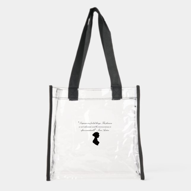 An appropriate Jane Austen quote for a clear bag (Front)