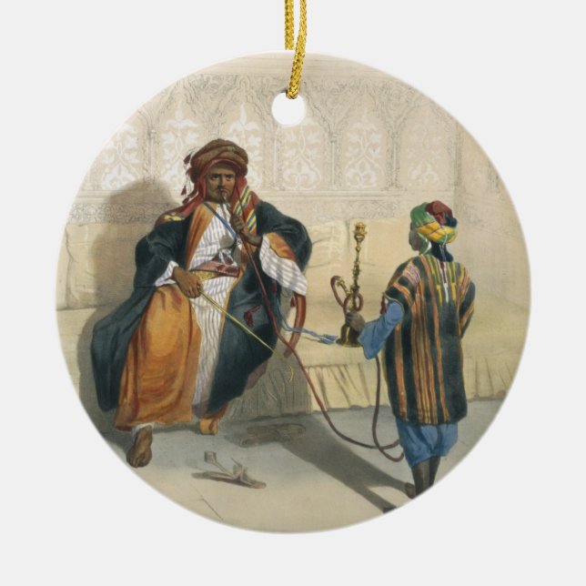 An Arab Sheikh Smoking, illustration from 'The Val Ceramic Ornament (Front)