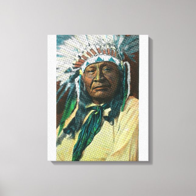 An Arapahoe Indian Chief PortraitColorado Canvas Print (Front)