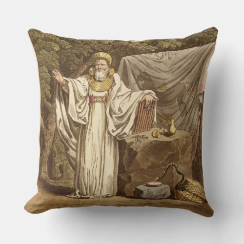 An Arch Druid in his Judicial Habit engraved by R Throw Pillow