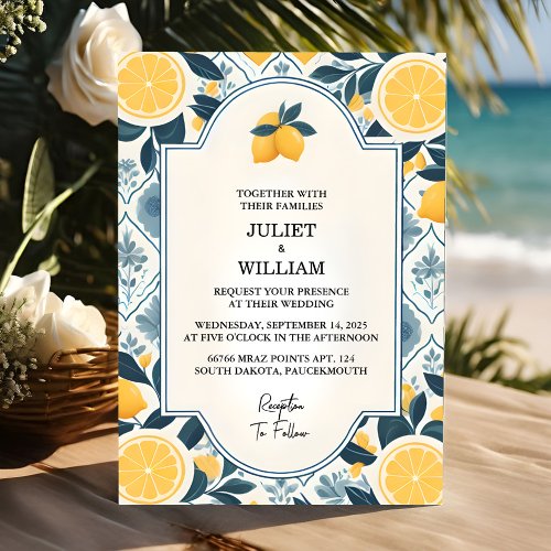 An Arch Food Fun Fruit Lime Lemon Wedding Invitation