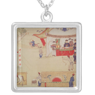 An archery contest, late 18th century silver plated necklace