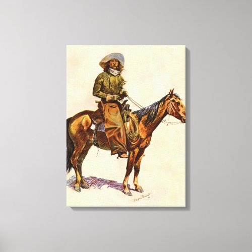 An Arizona Cowboy by Remington Vintage Western Canvas Print