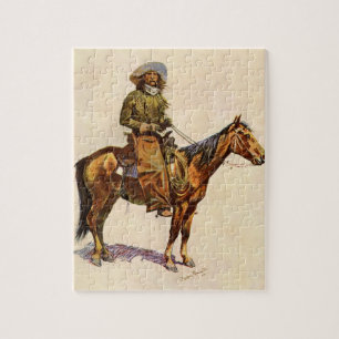 An Arizona Cowboy by Remington, Vintage Western Jigsaw Puzzle