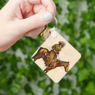An Arizona Cowboy by Remington, Vintage Western Keychain
