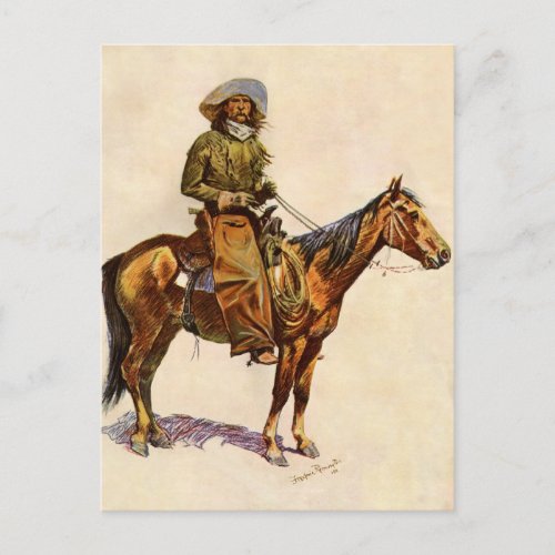 An Arizona Cowboy by Remington Vintage Western Postcard