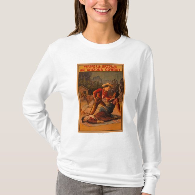An Arizona Cowboy - Cowboy and Indian Fight T-Shirt (Front)