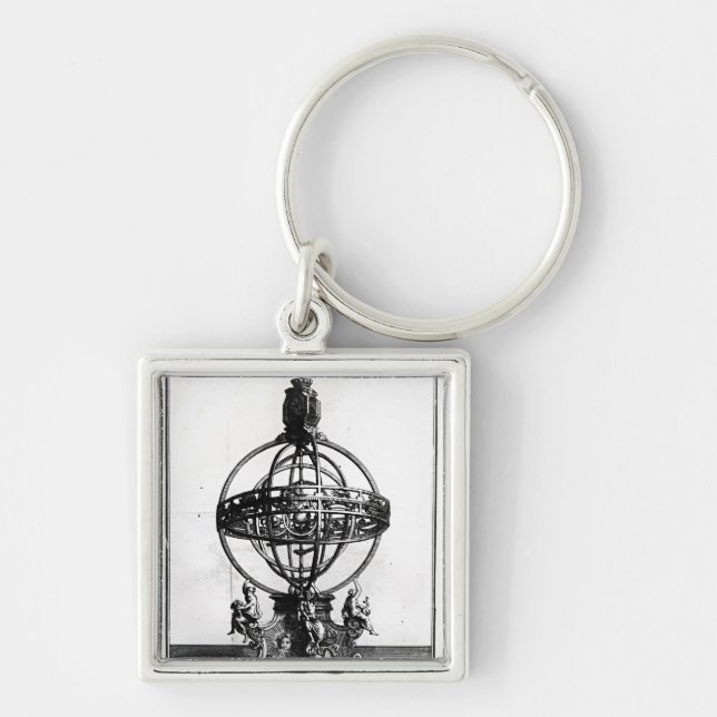 An Armillary Sphere of the Copernican System Keychain (Front)