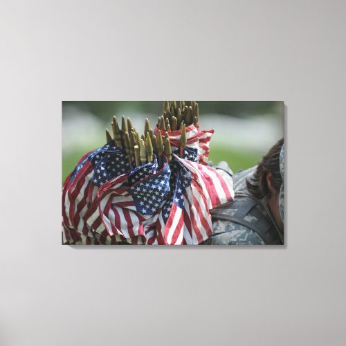 An Army soldiers backpack Canvas Print