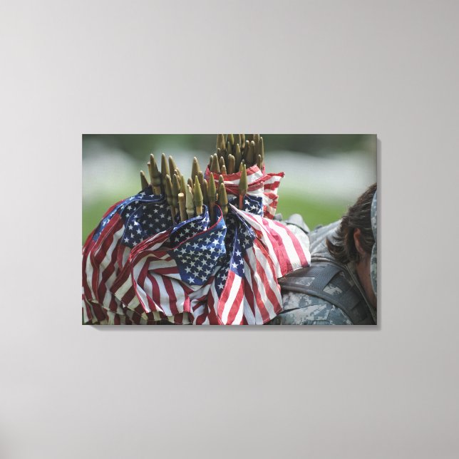 An Army soldier's backpack Canvas Print (Front)