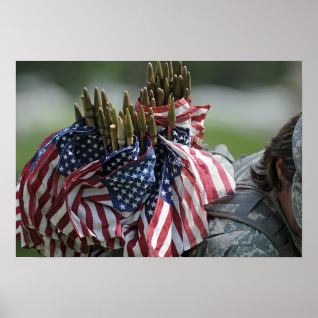 An Army soldier's backpack Poster (Front)