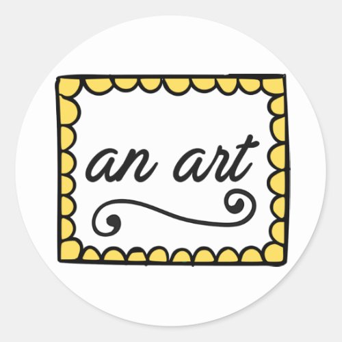 An Art Round Sticker