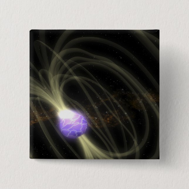 An artist conception of the SGR 1806-20 magneta Button (Front)