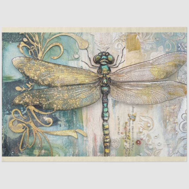 An Artistic Dragonfly Series Design #5 Tissue Paper (Front)
