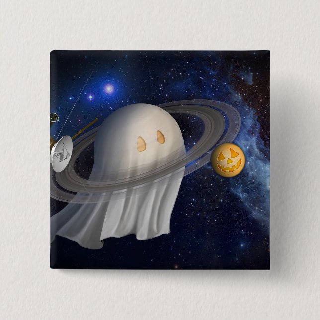 An artist's Halloween illustration Pinback Button (Front)