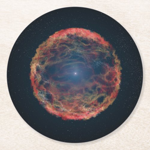 An Artists Impression Of Supernova 1993j Round Paper Coaster