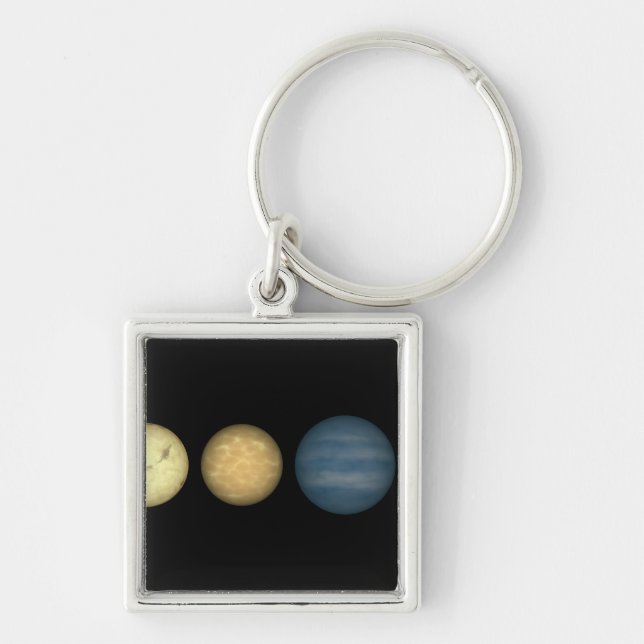 An artist's rendition comparing brown dwarfs 2 keychain (Front)