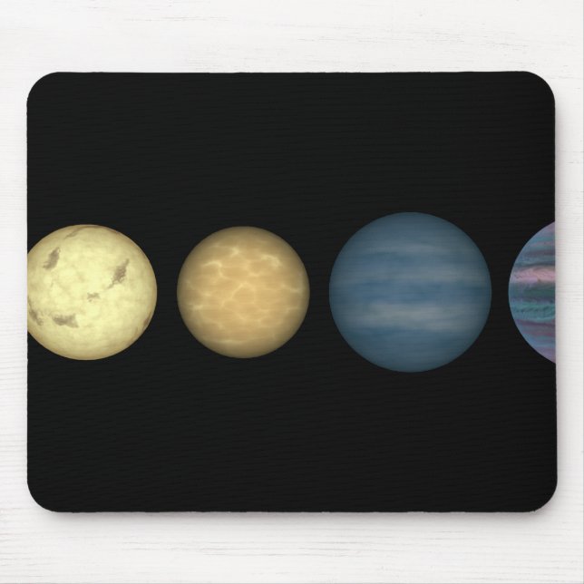 An artist's rendition comparing brown dwarfs 2 mouse pad (Front)