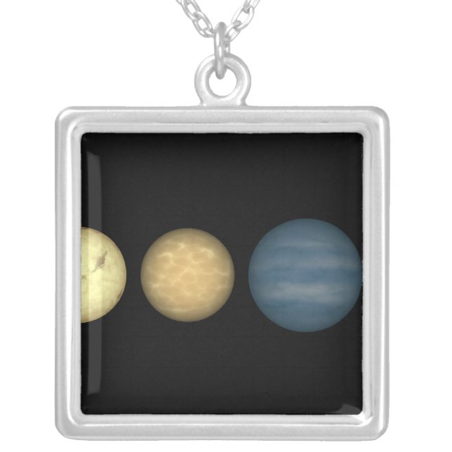 An artist's rendition comparing brown dwarfs 2 silver plated necklace (Front)