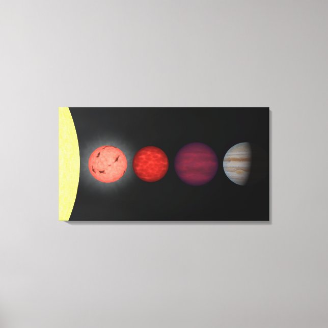 An artist's rendition comparing brown dwarfs canvas print (Front)