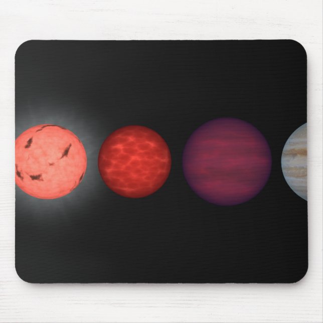 An artist's rendition comparing brown dwarfs mouse pad (Front)