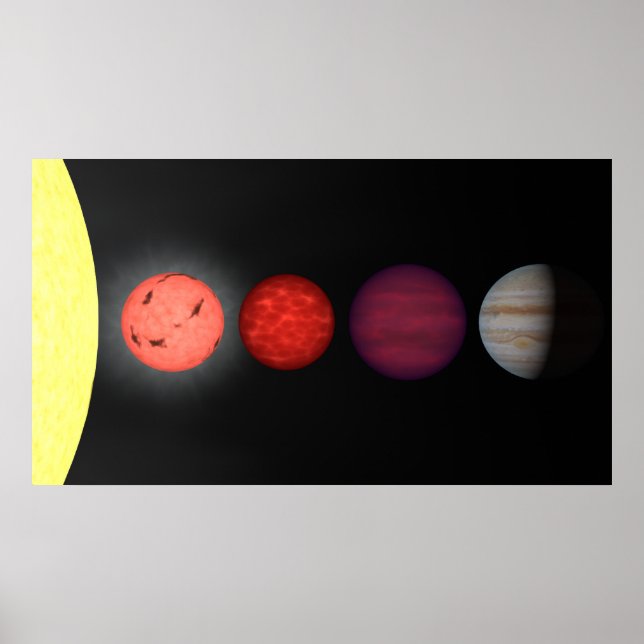 An artist's rendition comparing brown dwarfs poster (Front)